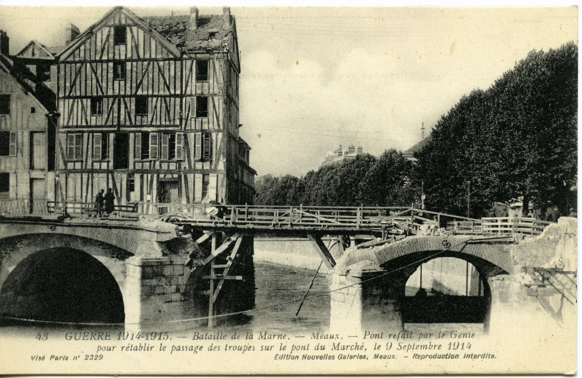 Pont du marché à Meaux pendant la Grande Guerre